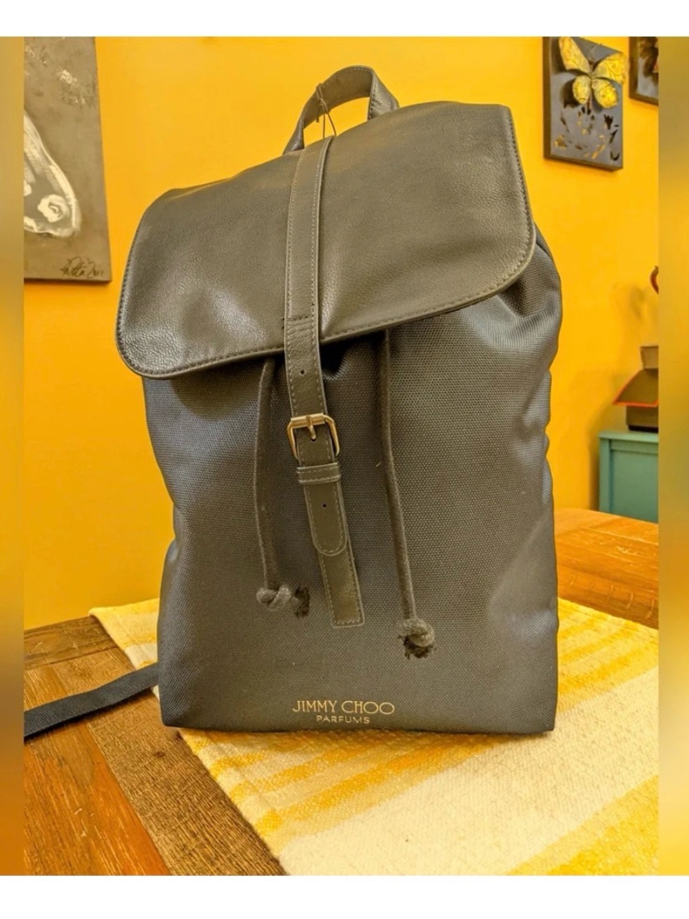 Jimmy Choo Black Drawstring Backpack